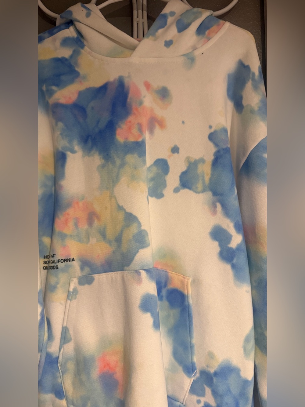 Hollister Tie-Dye Hoodie - Blue, Pink & Yellow